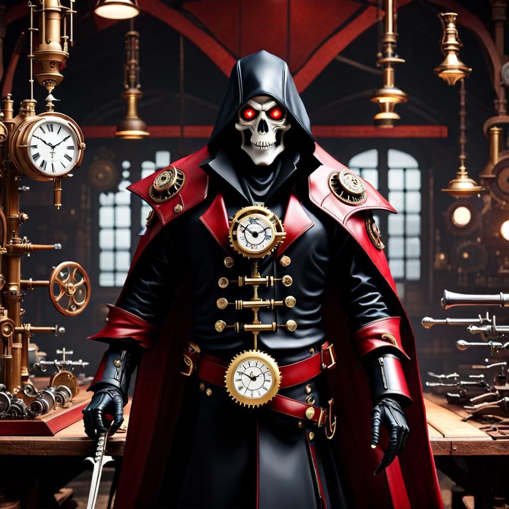 Steampunk Grim Reaper in Deadly Workshop