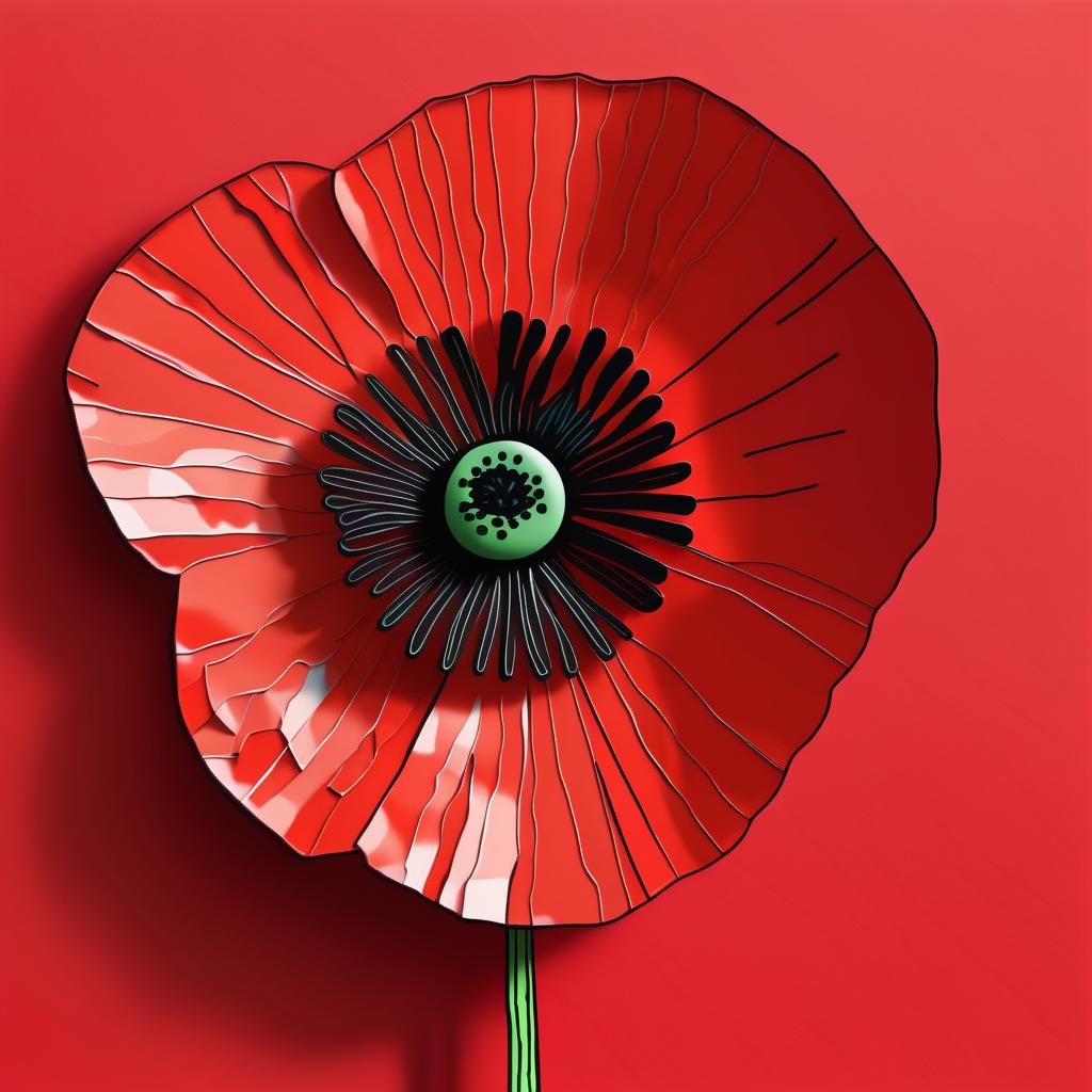 Art Brut Poppy Doodle for Remembrance Day