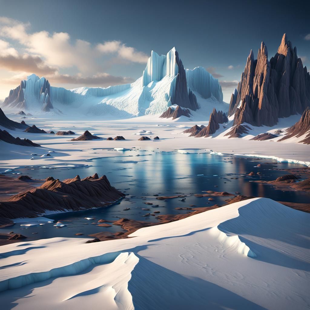 Fantastical Antarctica Desert Concept Art
