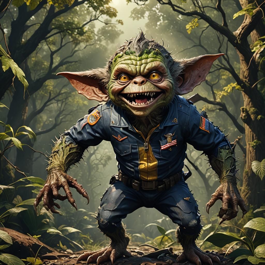 George W Bush as a Fantastical Gremlin