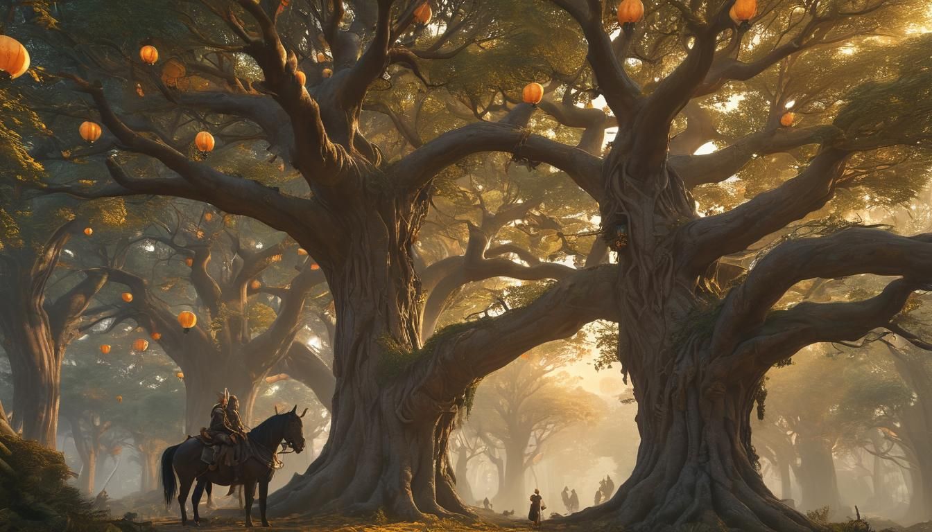 Majestic Elven City in Golden Forest