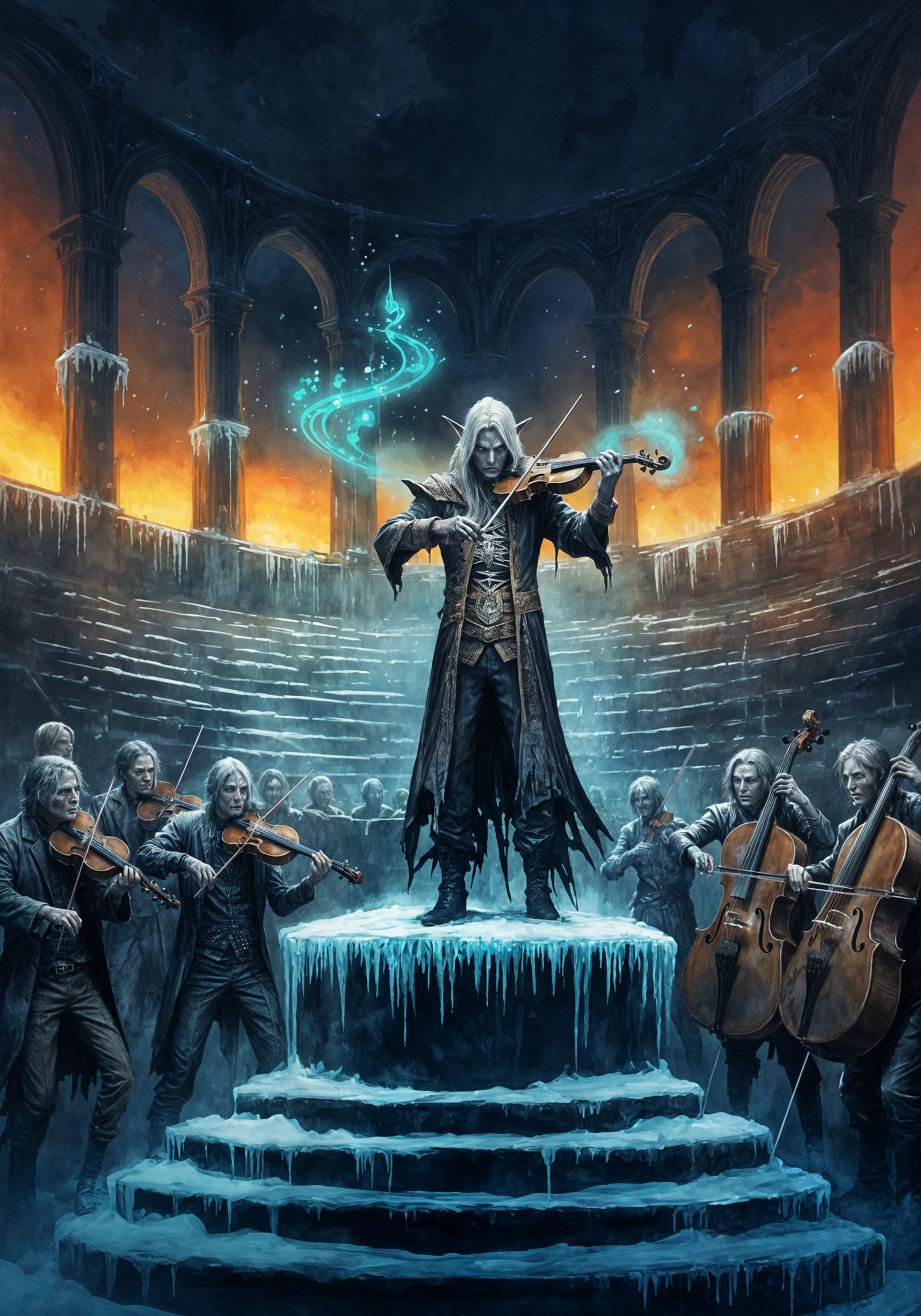 Elven Maestro Conducts Zombie Orchestra in Frozen Amphitheat...