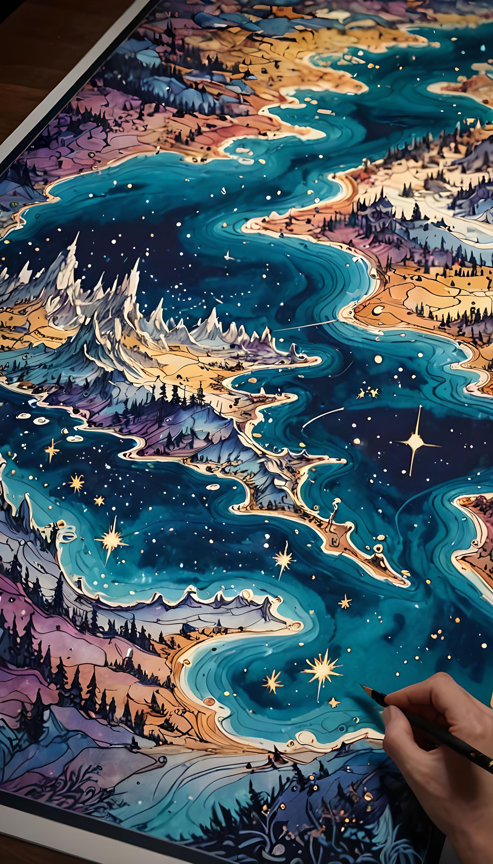 Ethereal Cartographer Maps Dreamscapes with Enchanted Ink