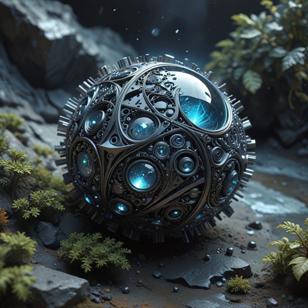 Celestial Fractal Tapestry in Black and Grey