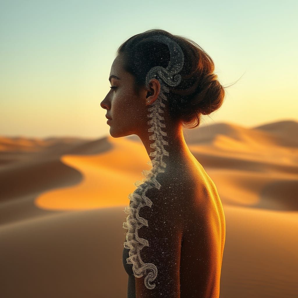 Ethereal Form Dissolves into Desert Landscape in Surrealist ...
