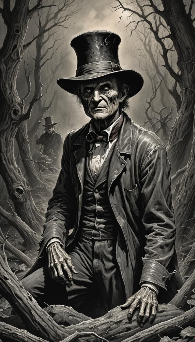 Nightmare Horror: Freddy Krueger in Dream, Engraving Style