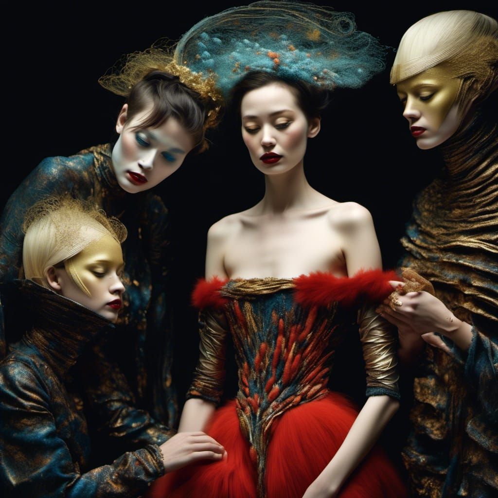 Breathtaking Abstract Gold Matte Painting in Hyperrealism