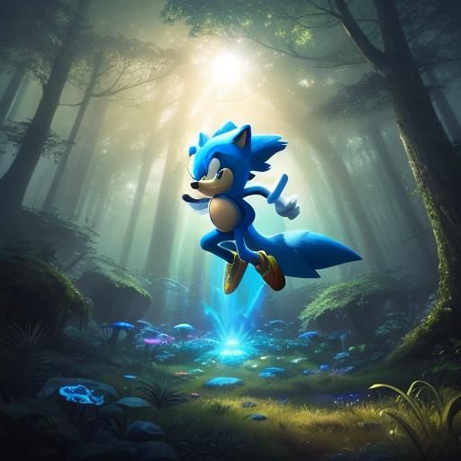 Sonic Leaps Through Mystical Forest Portal