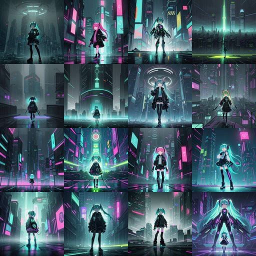 Cyberpunk Miku in Neon Dreamscape