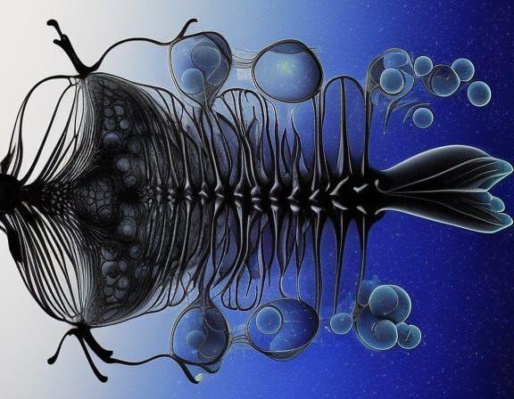 Abstract Whale Skeleton of Bubbles