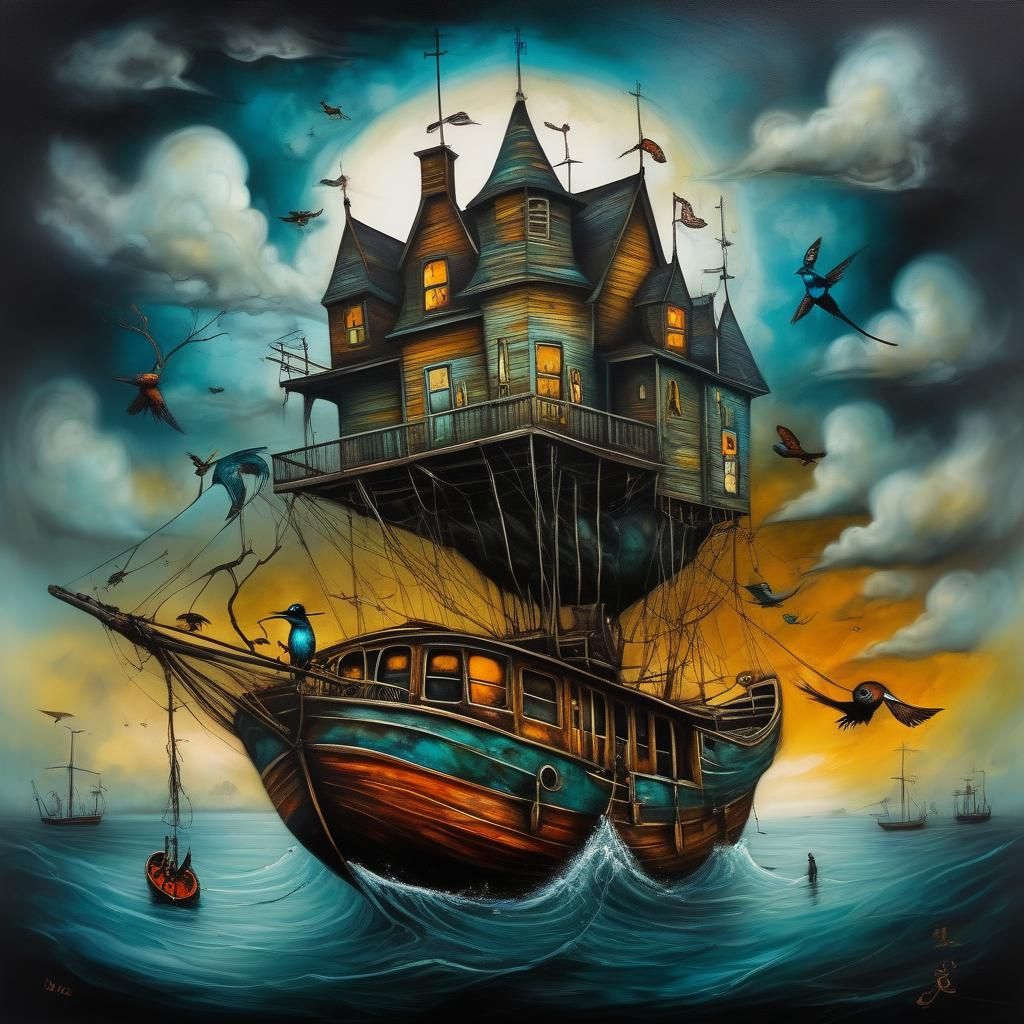 Surreal Portrait in Comic Book Style