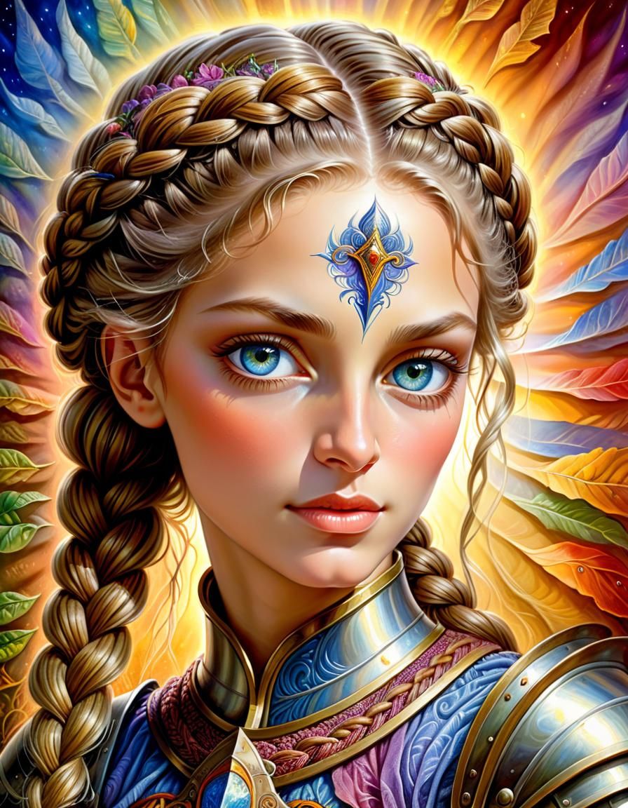 Fantasy Portraits: Female Knight with A Braided Hairstyle (S...