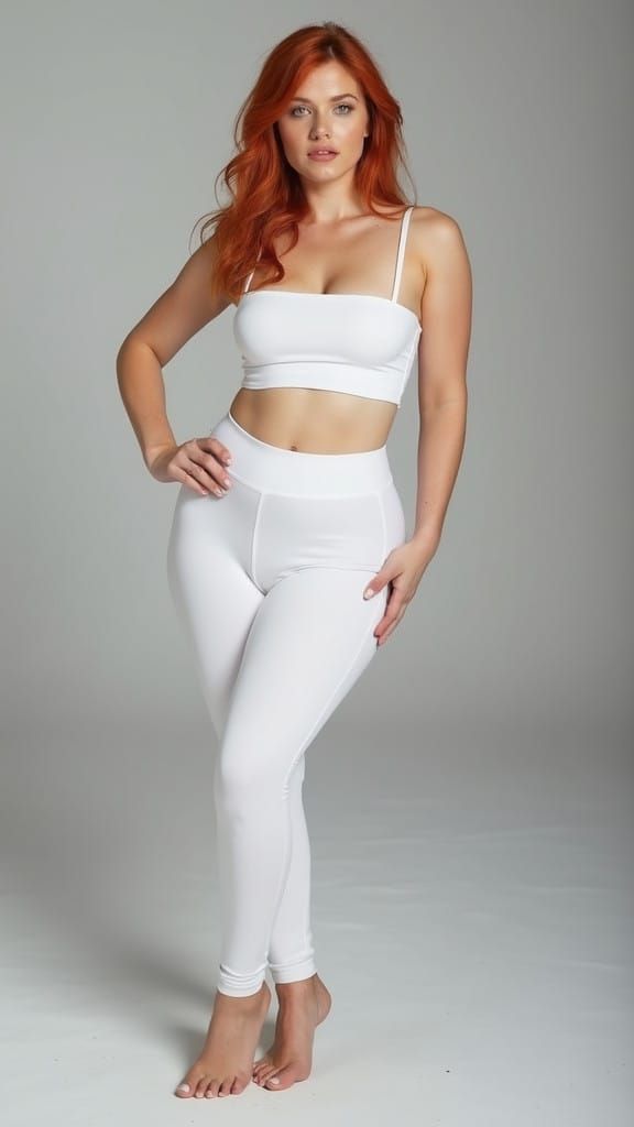 Confident Redhead in Studio