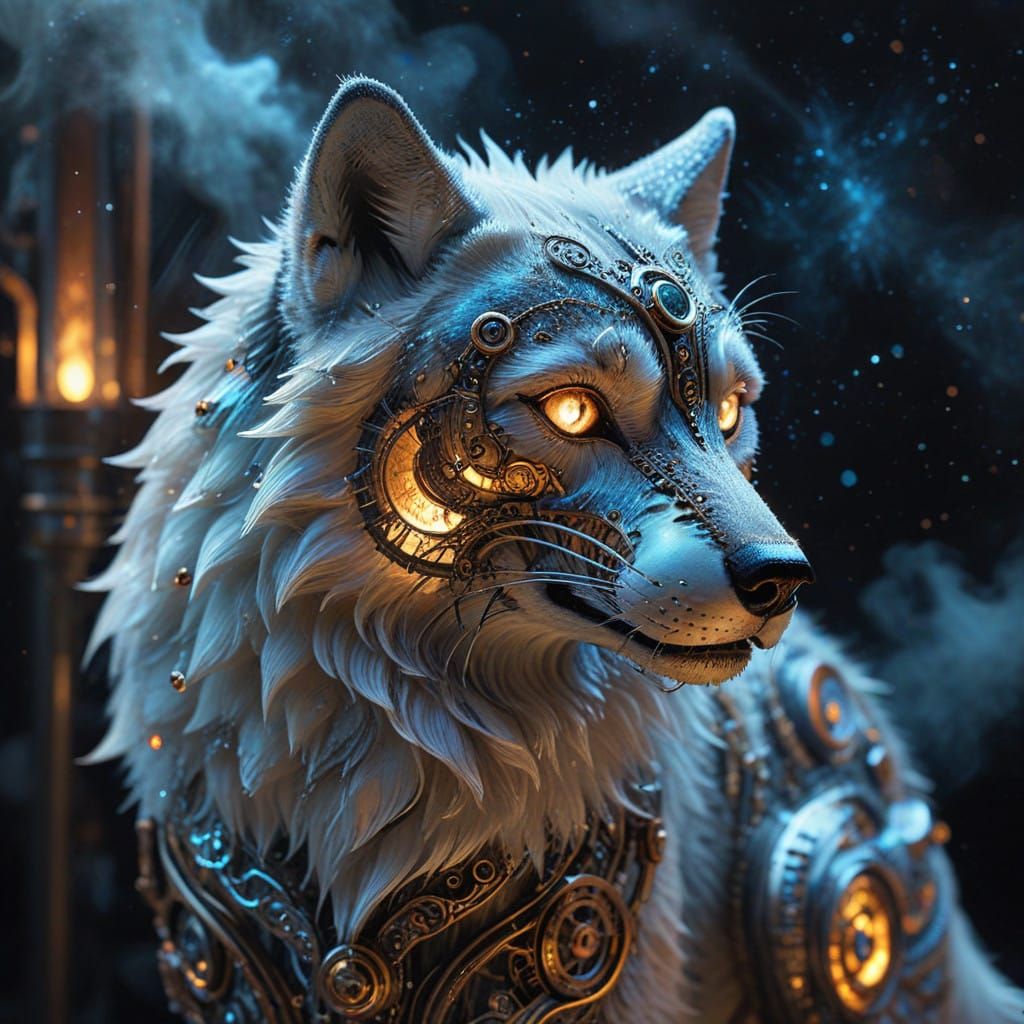 Celestial Steampunk Wolf