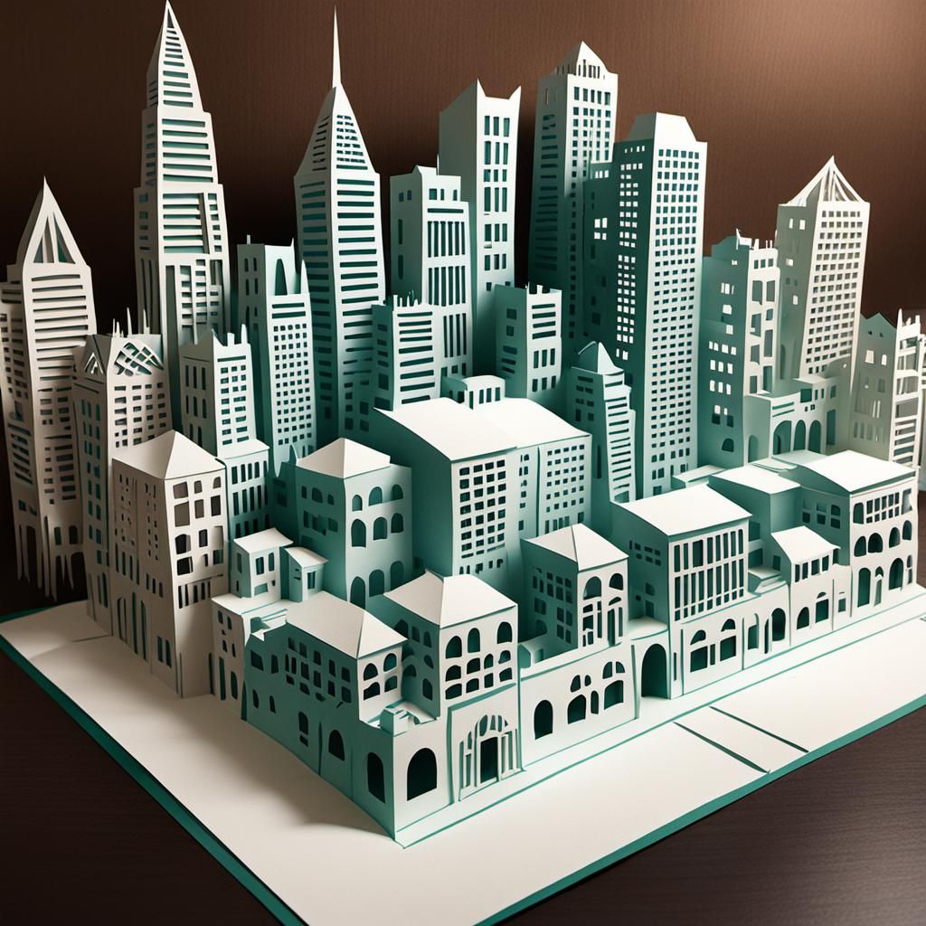 Cityscape in Kirigami Style