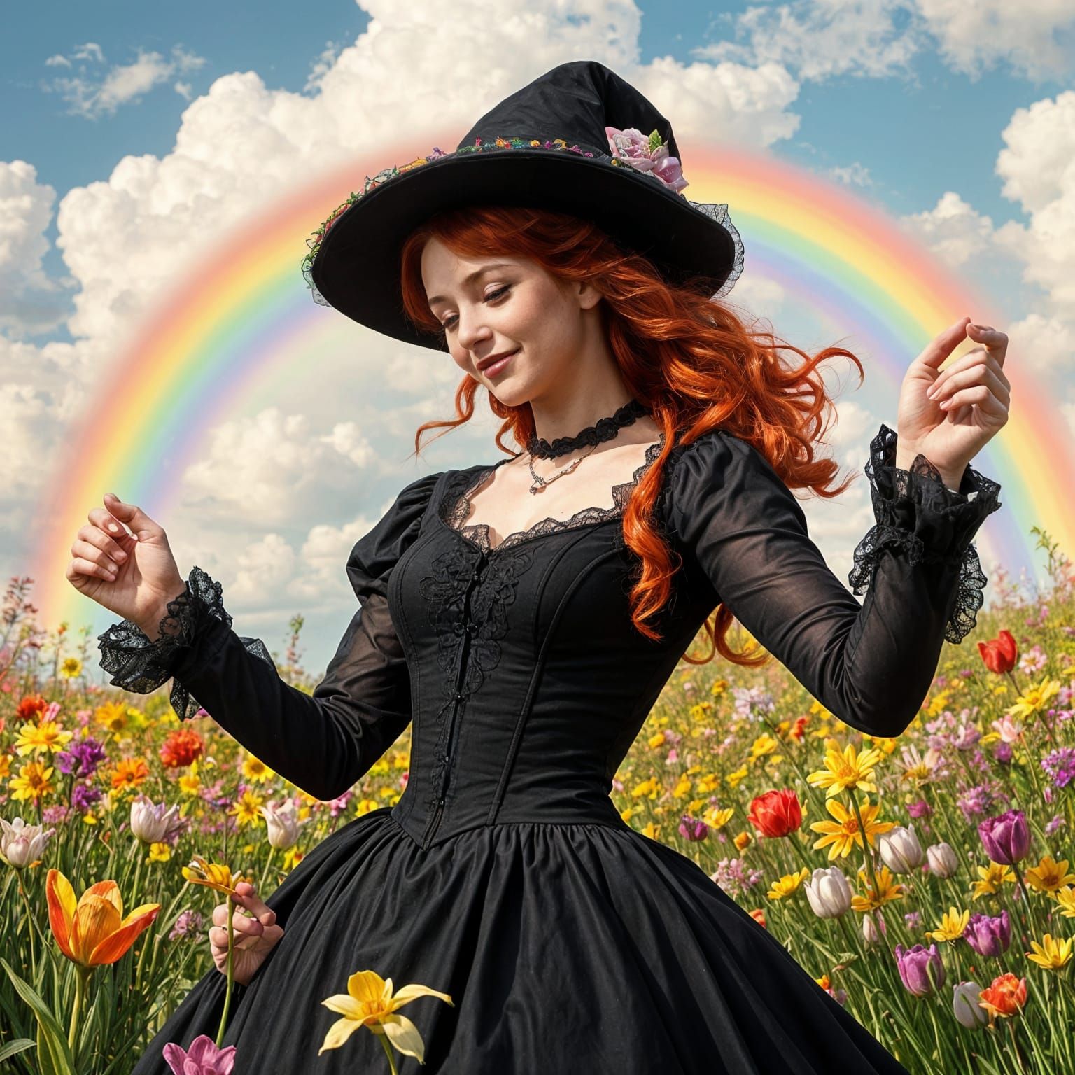 Springtime Enchantment in Dark Fantasy Style