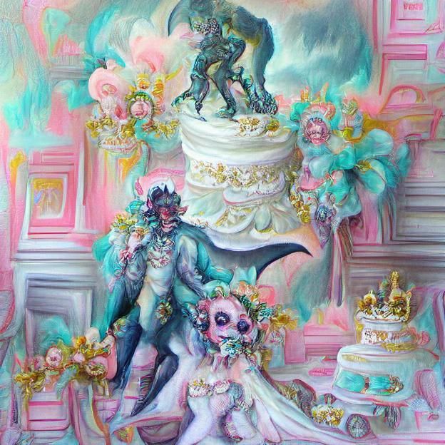 Gothic Wedding with Demonic Elements