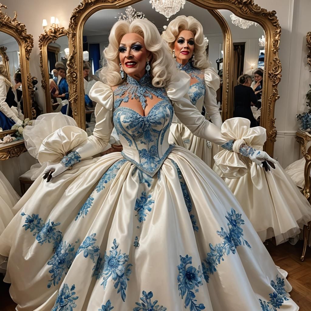 Satin Wonderland: An Elegant Drag Queen Portrait