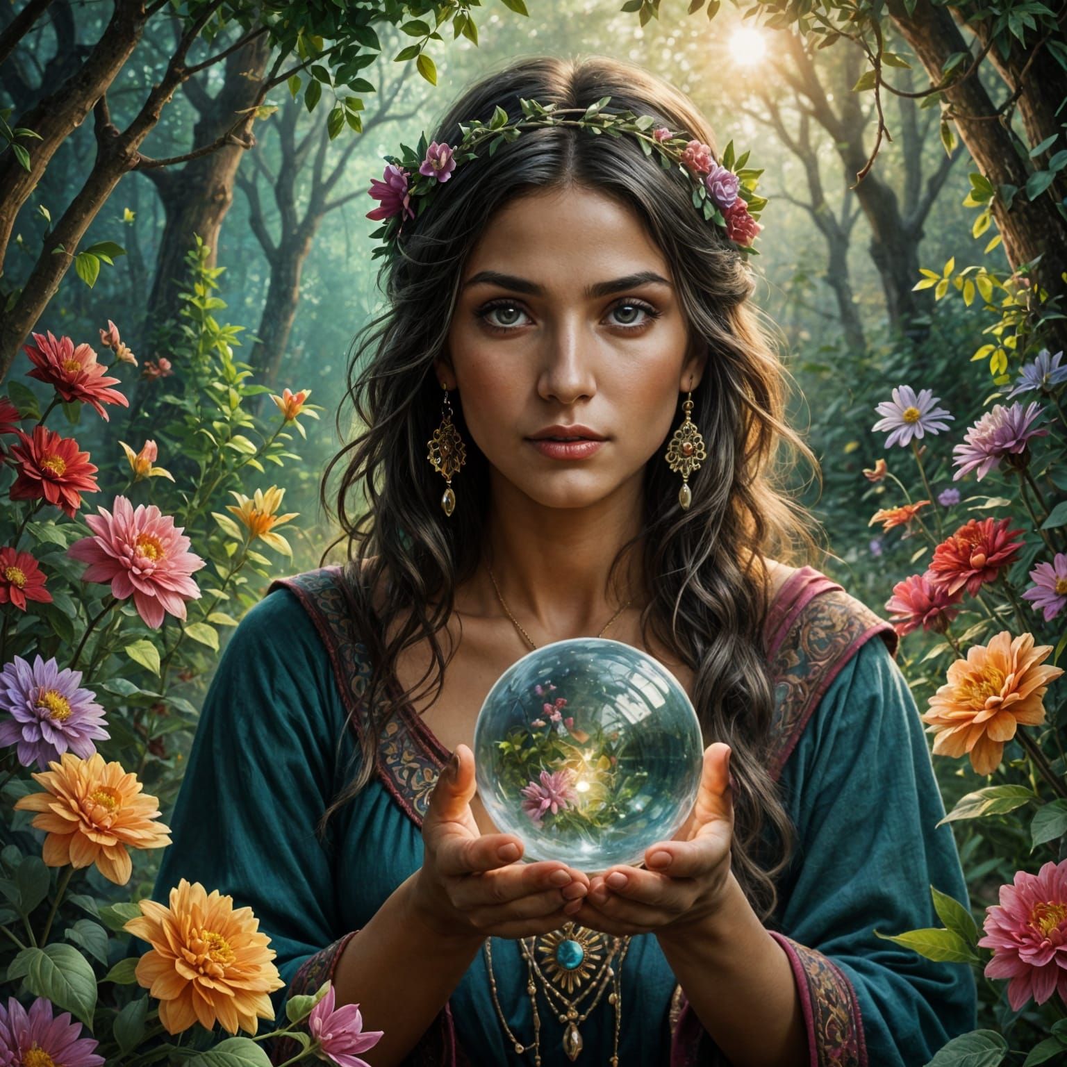 Romantic Gypsy Siren with Mystical Aura