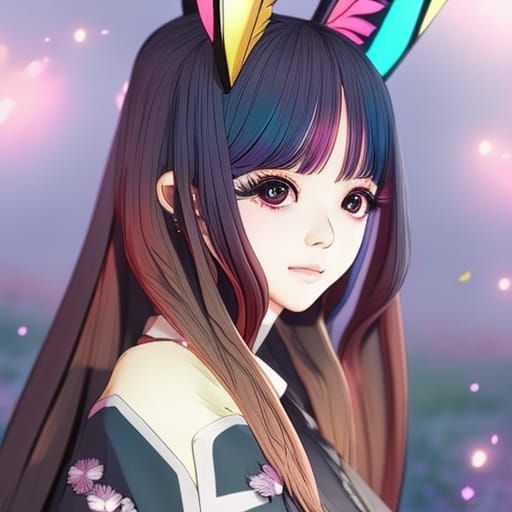 Jisoo of Blackpink as Anime Bunny Girl: Splash Art