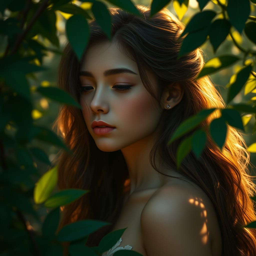 Ethereal Maiden Lost in Whimsical Forest