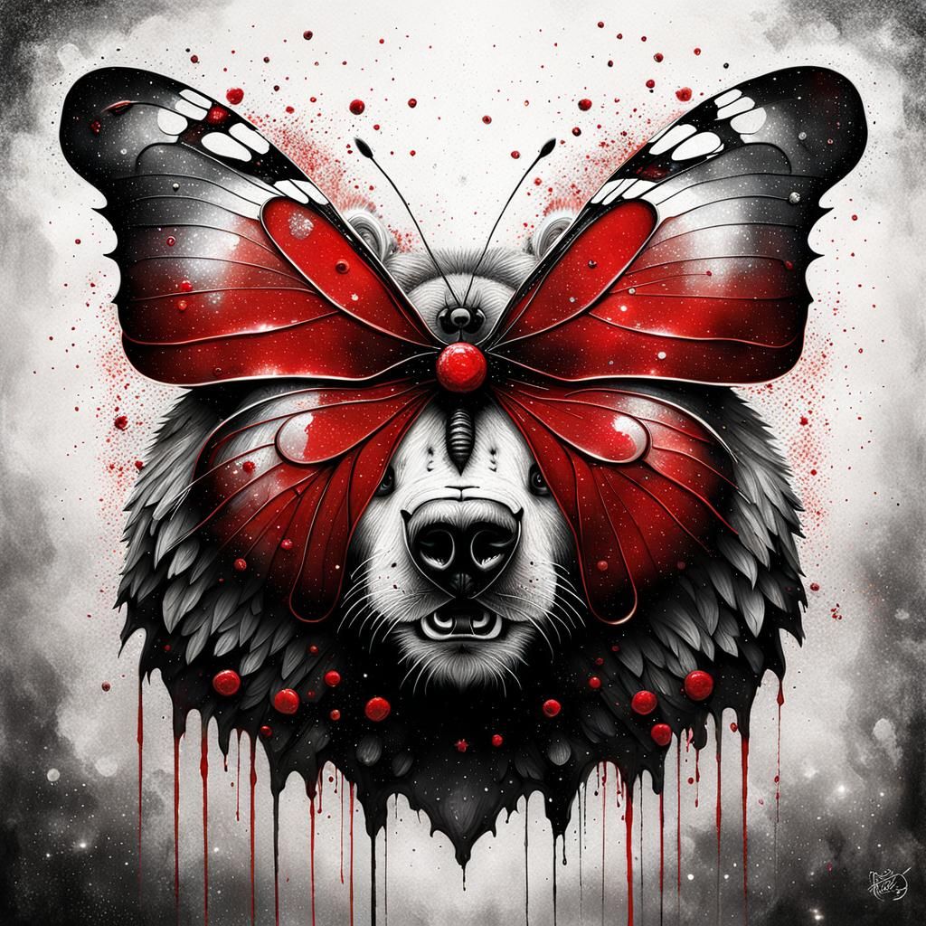 Demonic Cyborg Bear in Volcanic Jungle, Hyperrealistic Art