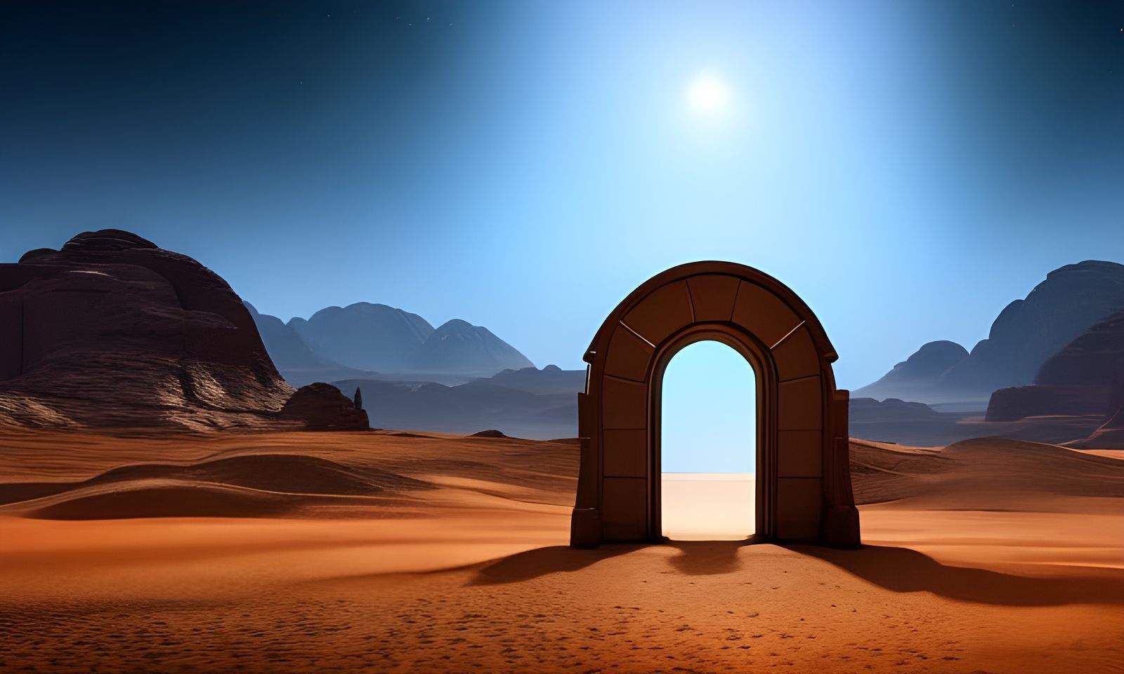 Stone Portal to a Starry Night, Fantasy Concept Art