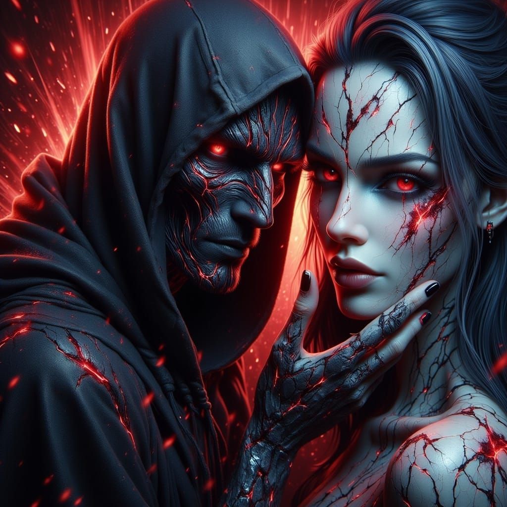 Short Grim Reaper in Ominous, Colorful Style