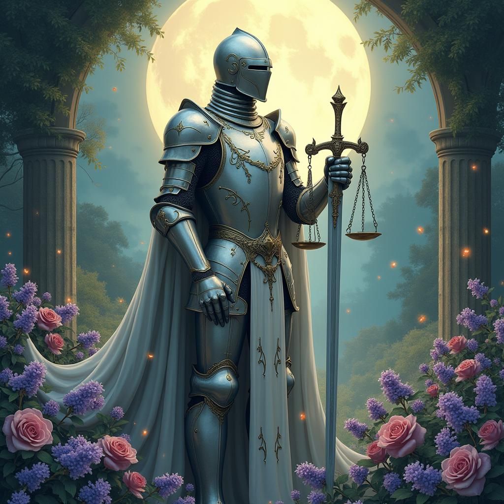 Libra personified as a knight