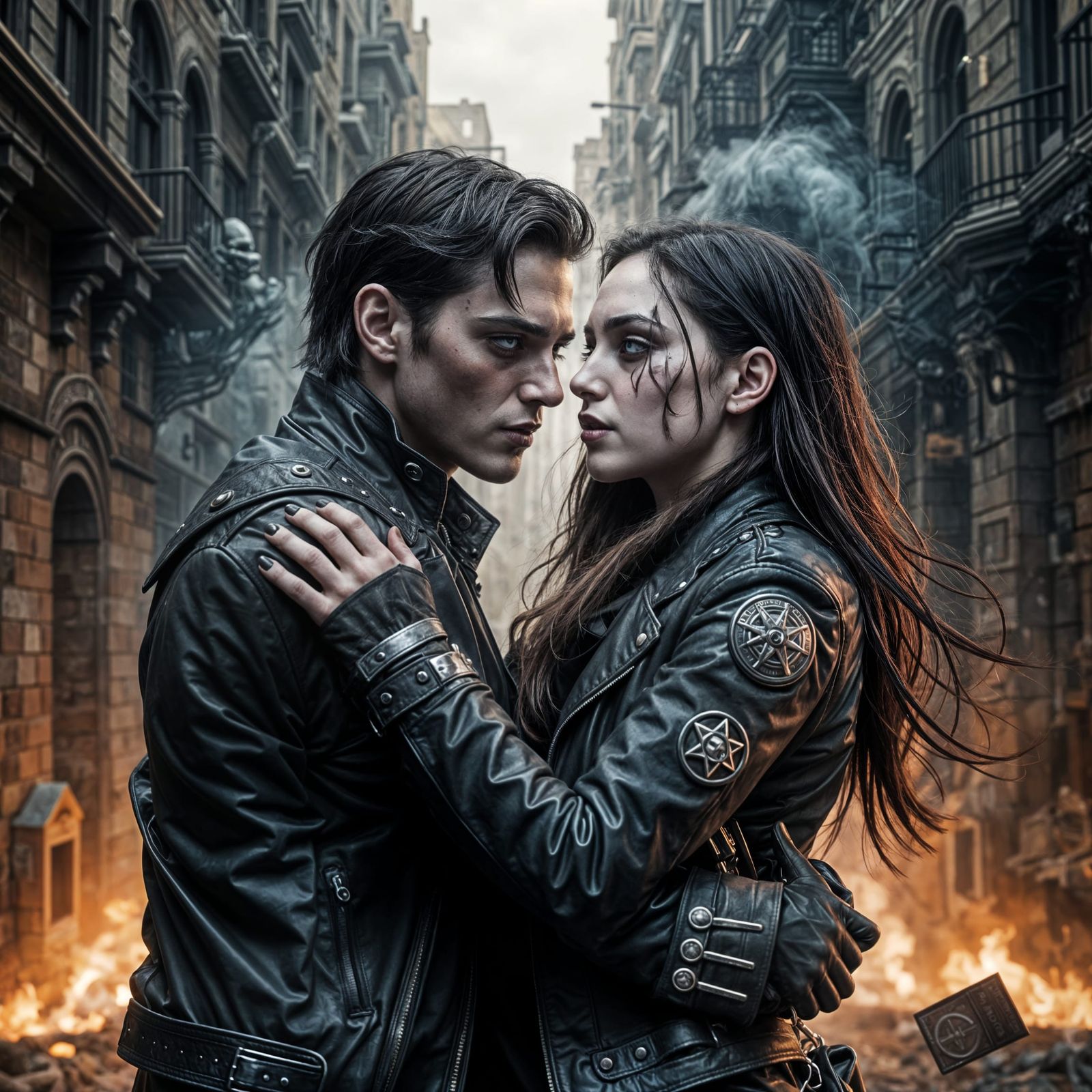 Gothic Savior in Hyperrealistic Style