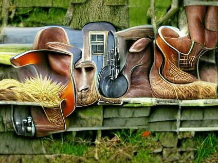 Country Folk Gathered in a Rural Landscape