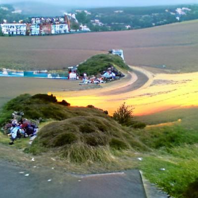 Sunset Vista From Hilltop Seaside View