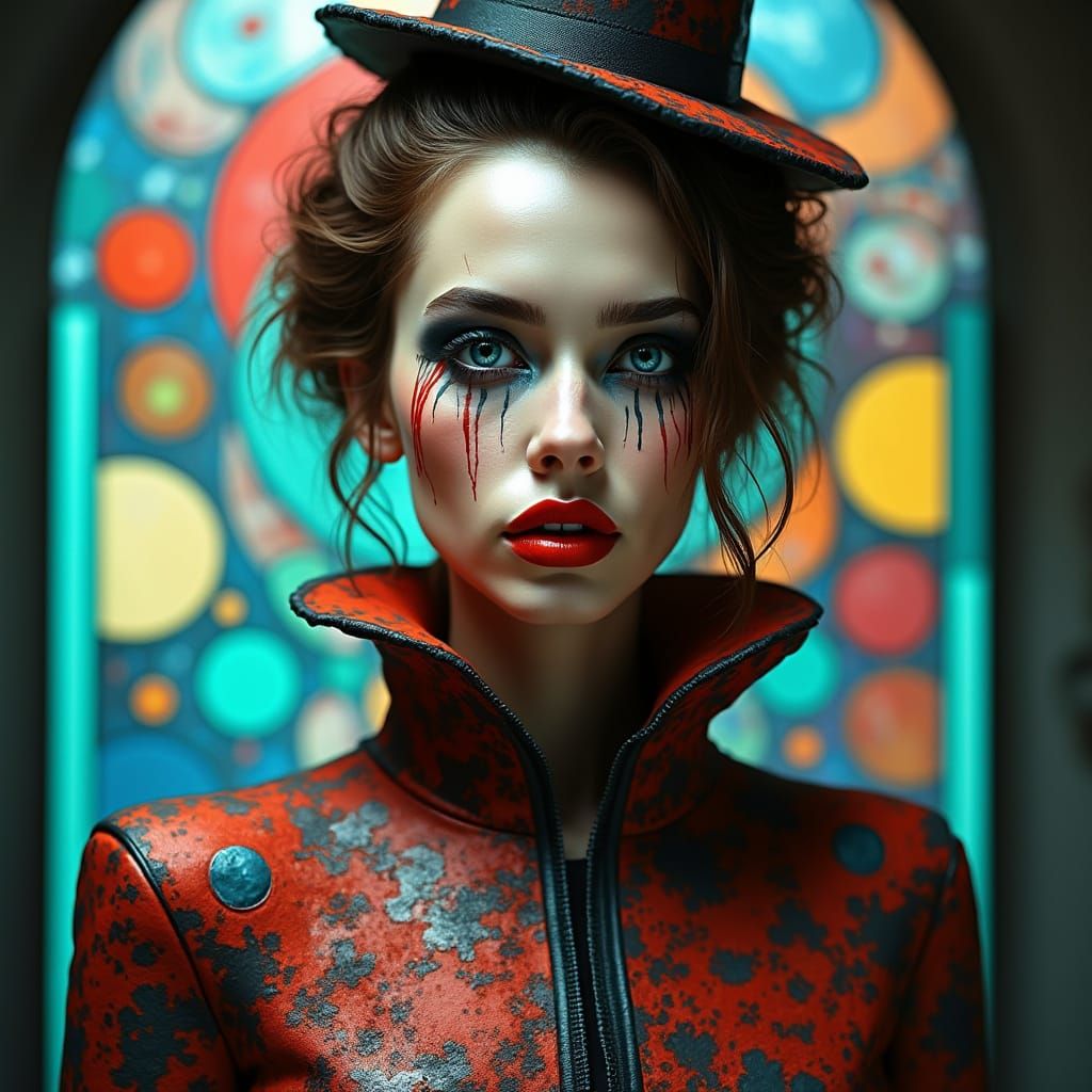 Abstract Woman Portrait in Kazimir Malevich Style