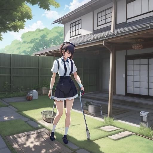 Anime Maid Cleaning in Underwear: Manga Key Visual