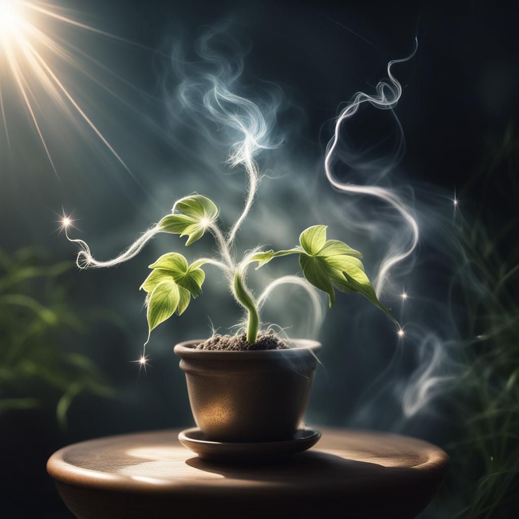 Ethereal Magical Pot Plant Digital Masterpiece