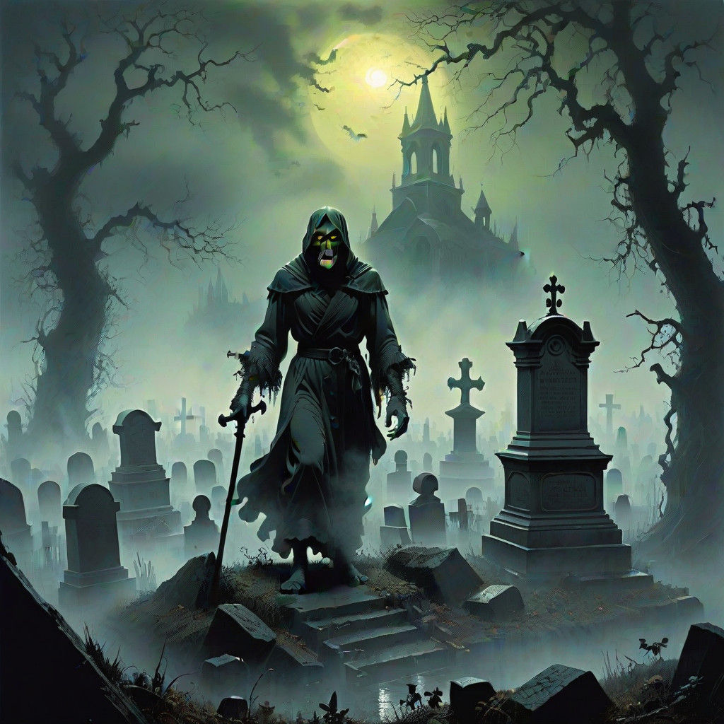Spectral Demon Unveiled in Haunted Cemetery
