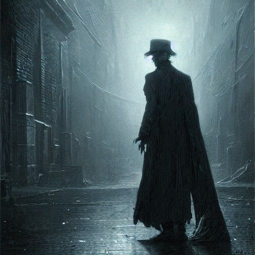 Terrifying Jack the Ripper Illustration in Horror Style