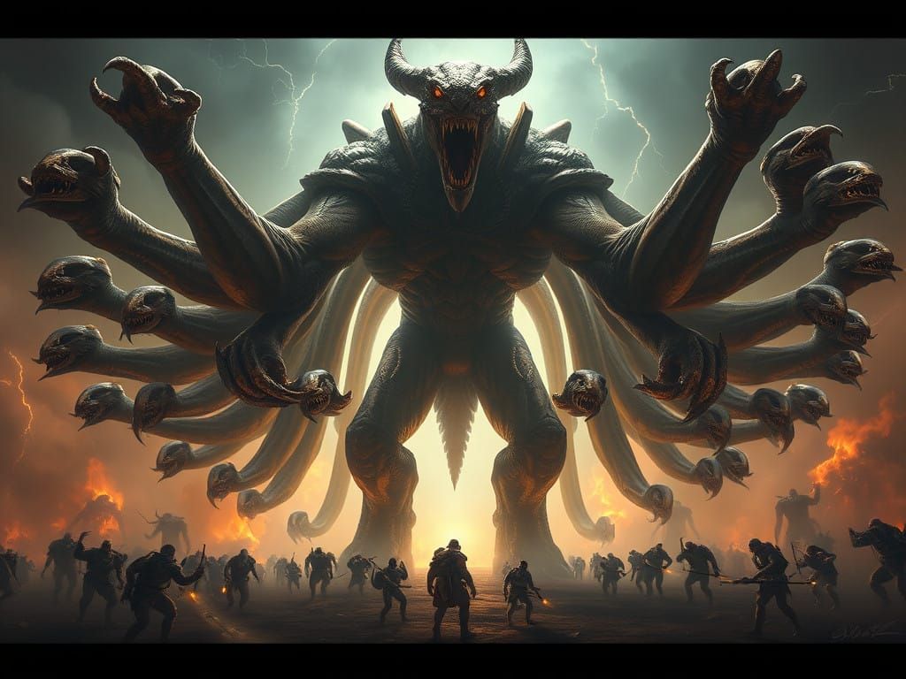 Colossal Ecatonchiro: Mythic Giants with Hundred Arms and Fi...