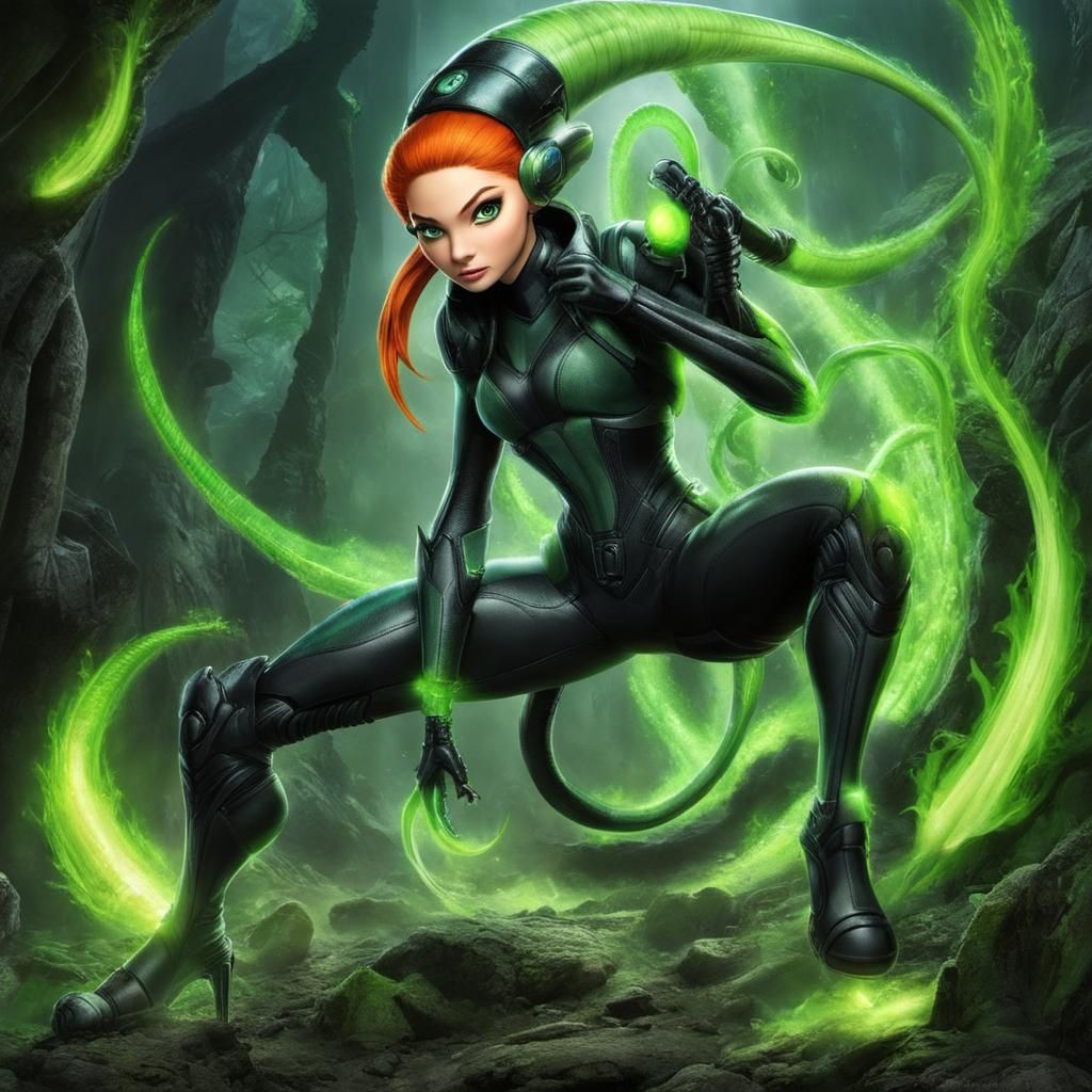 Xenomorph Invertebrate with Blade and Green Flames