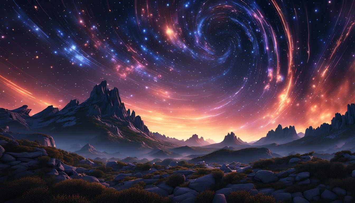 Luminous Starry Sky Detailed Matte Painting