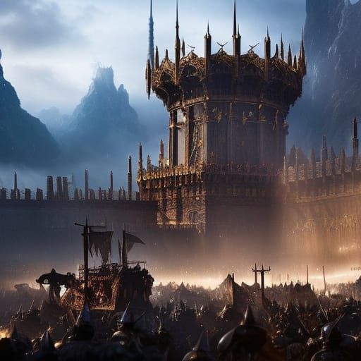 Epic Dark Fantasy Medieval Army Siege