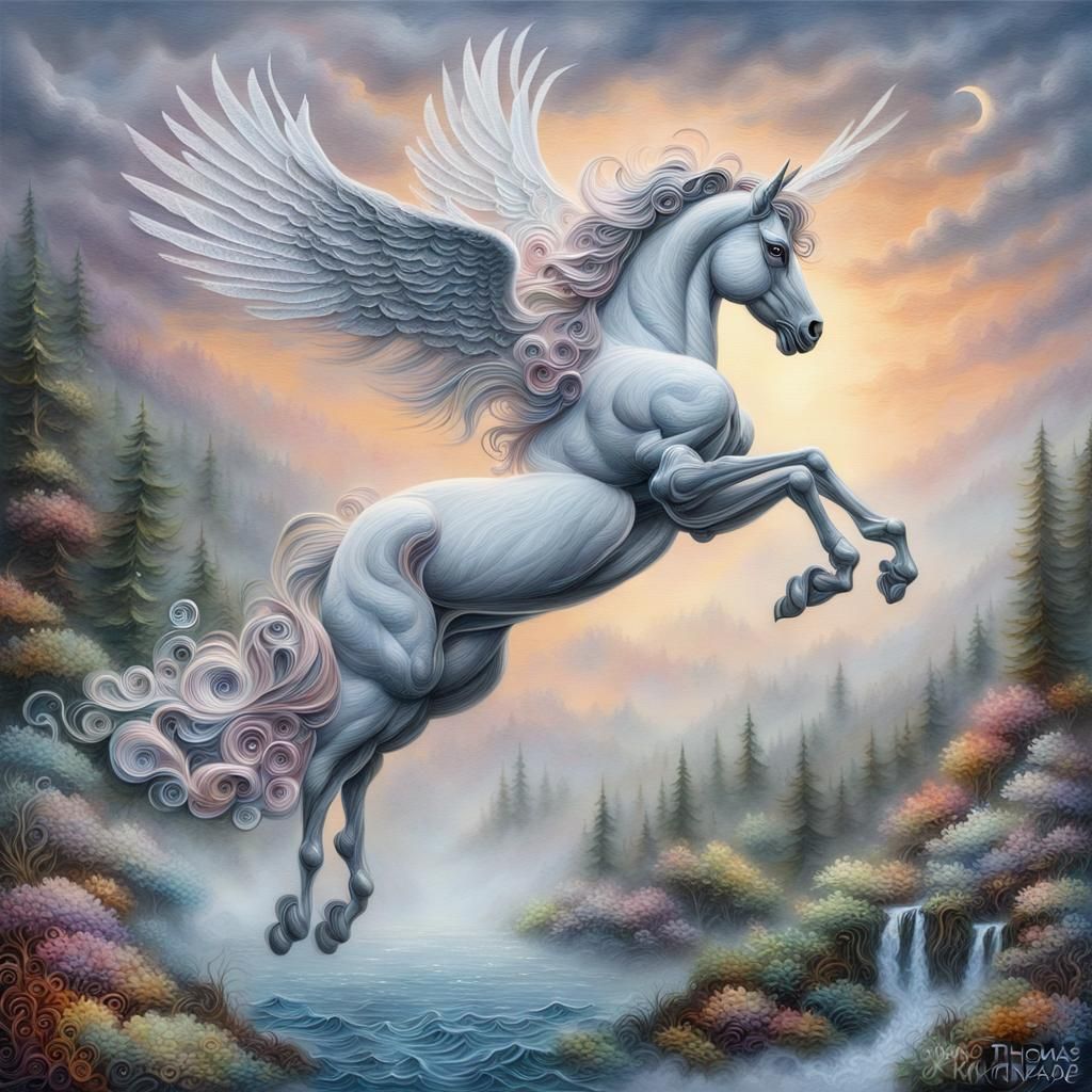 Ethereal Pegasus Paper Quilling Fantasy Art