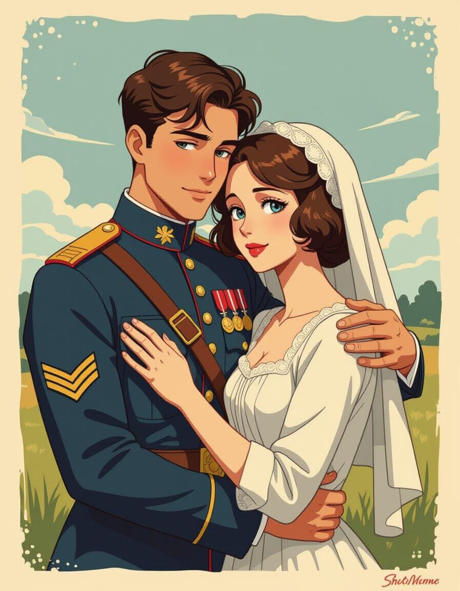 WWI Love in Cel-Shaded Manga Style