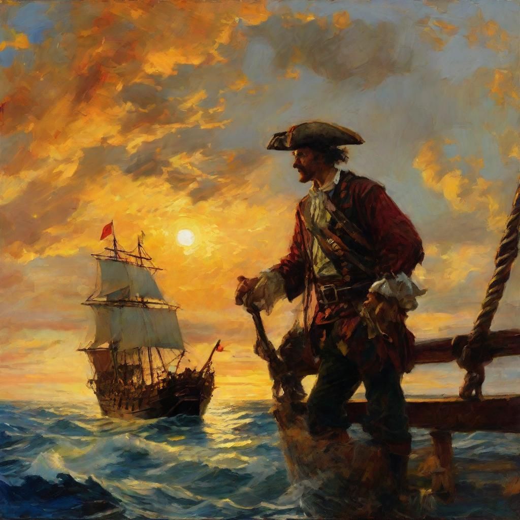 Pirate Plunder on the High Seas: A Howard Pyle Inspired Scen...