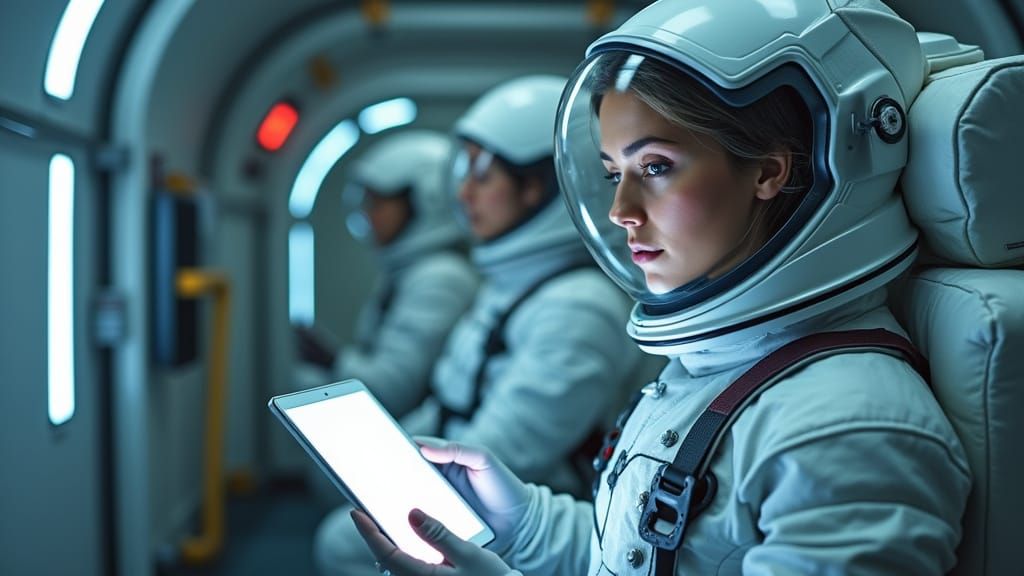 Photorealistic Spacewalk: Woman in Cryo Chamber