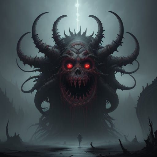 Twisted Abomination in Dark Fantasy Art Style
