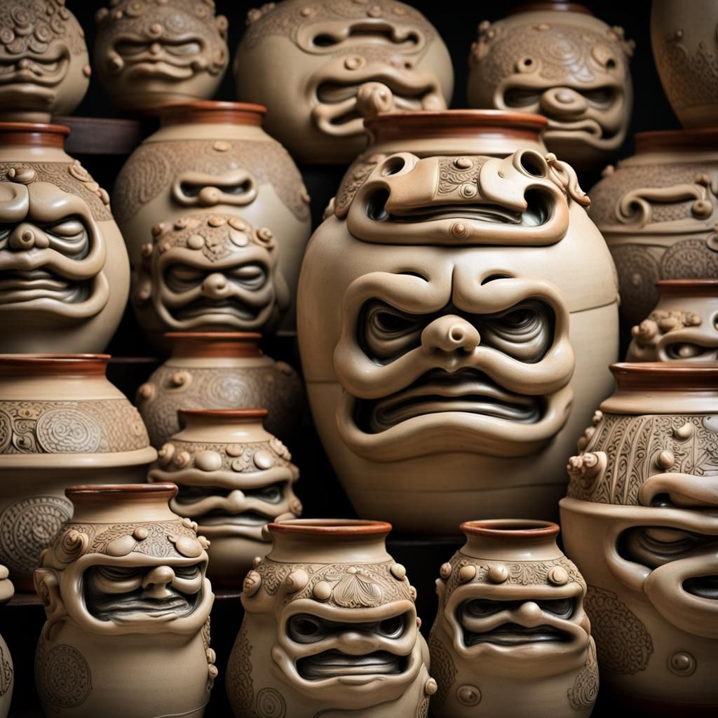 Dieselpunk Sumo Wrestler: Eccentric Ceramic Masterpiece