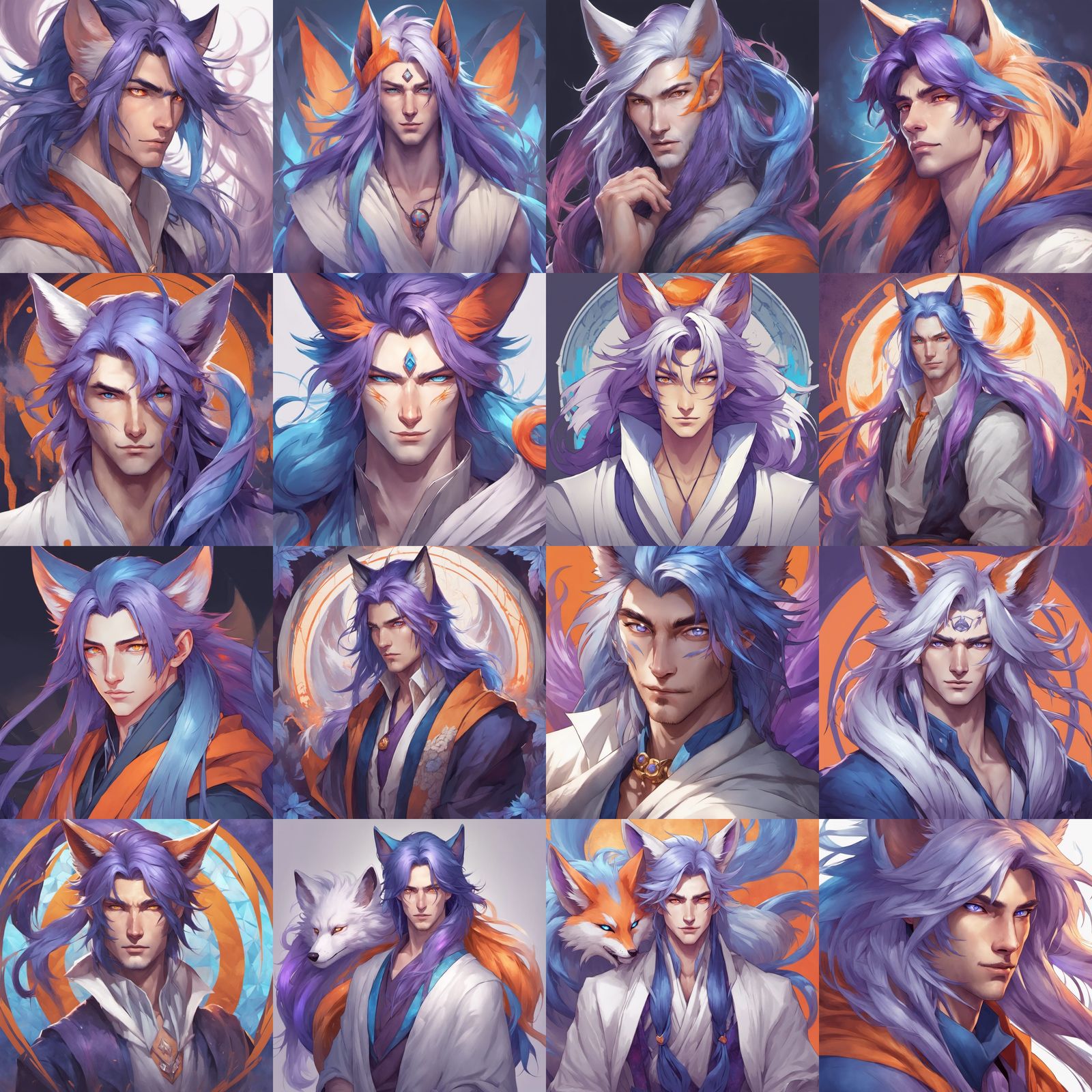 Striking Kitsune Hybrid Portrait in Digital Art Style