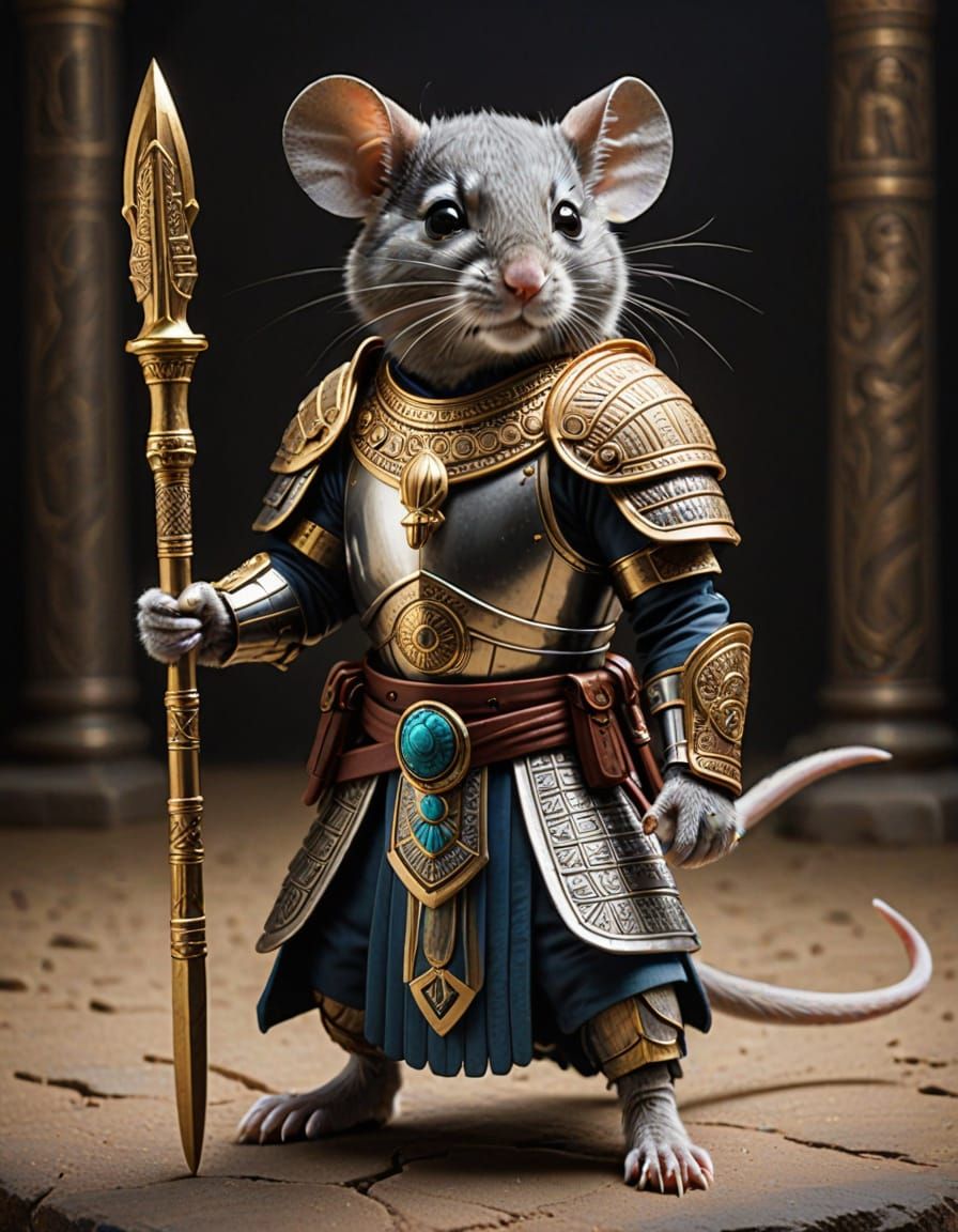 Mouse in Ancient Egyptian Silver Armor