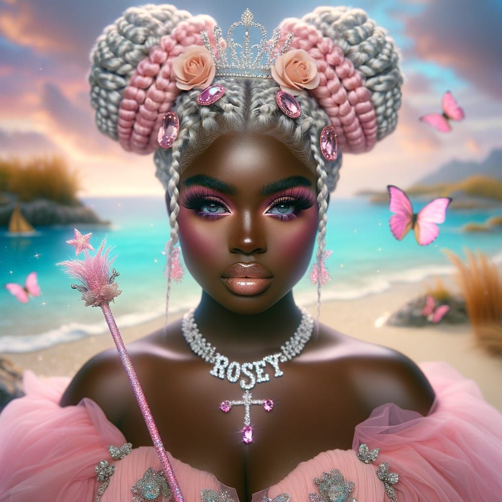 Radiant African American Woman in Fantasy Portrait